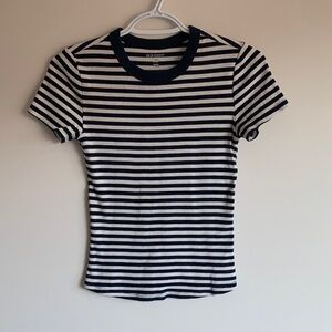 Old Navy, Navy and White Striped Short Sleeve Tee, Tall